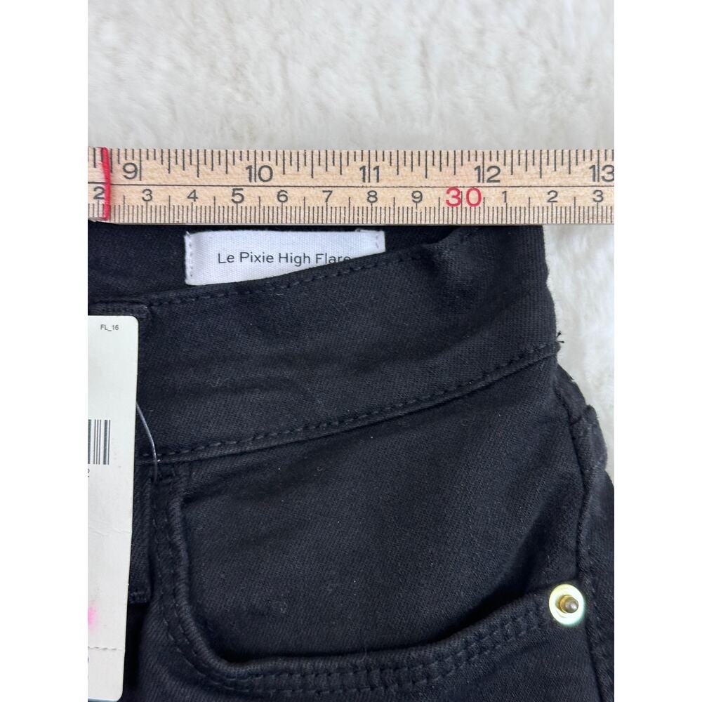 FRAME Le Pixie Jeans Cotton Blend Noir Women's 26P High Flare NWT - Picture 8 of 15